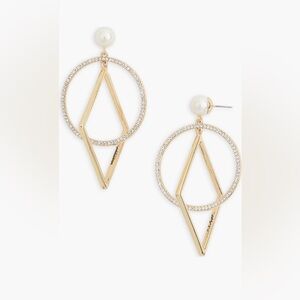 New KARL LAGERFELD Geo Faux Pearl Drama Drop earrings